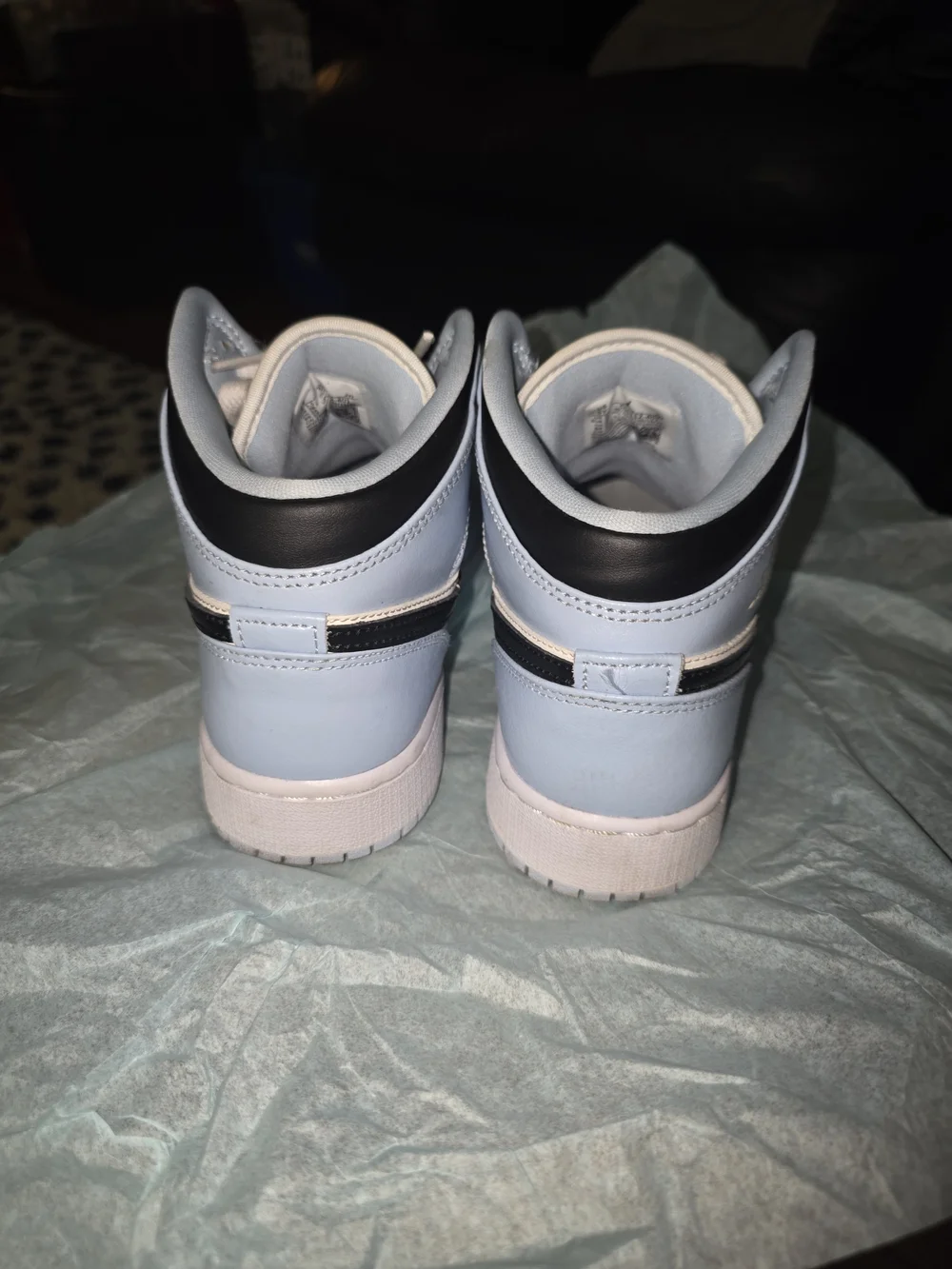 Jordan Kids' Light Blue and Black High-Top Sneakers